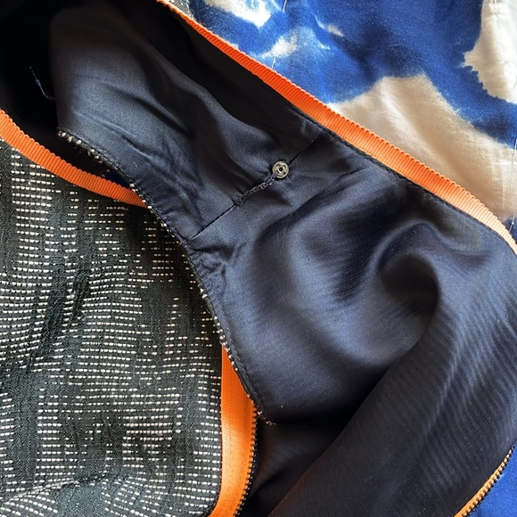 Elie Tahari Cocktail Sheath Dress Black & White with neon pops of color Sz. 12 - Picture 9 of 12